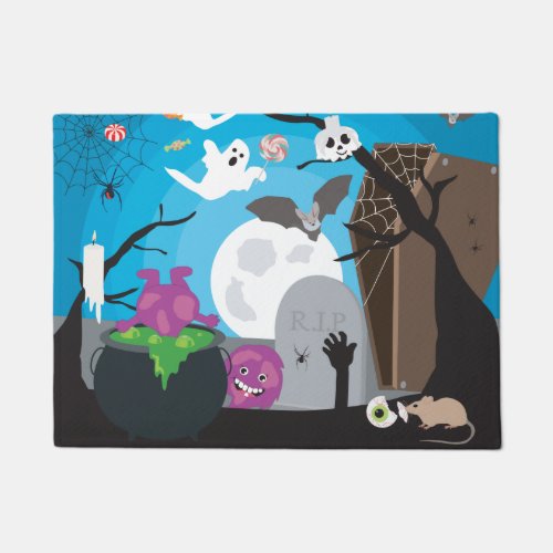 Halloween Monster Scene Doormat