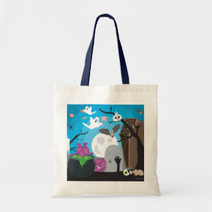 Halloween Monster Scene Tote Bag
