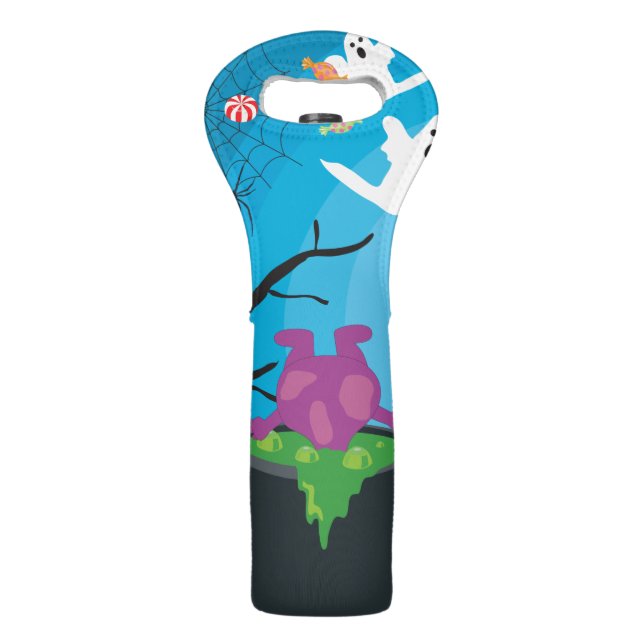 Halloween Monster Scene Wine Bag (Front)