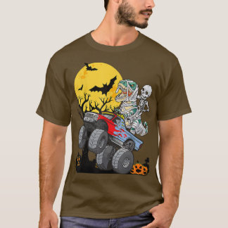 Halloween Monster Truck Pumpkin Mummy Dinosaur T R T-Shirt