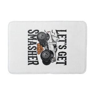 Halloween Monster Truck Smasher Vintage Shirt Desi Bath Mat
