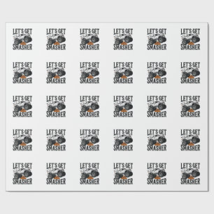 Halloween Monster Truck Smasher Vintage Shirt Desi Wrapping Paper