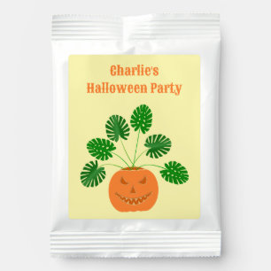 Halloween Monstera Plant in Pumpkin Custom Margarita Drink Mix