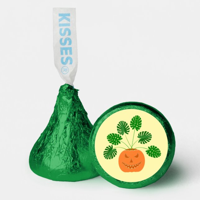 Halloween Monstera Plant in Pumpkin Hershey®'s Kisses® (Front)