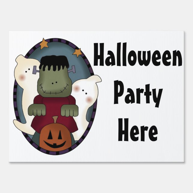 Halloween Monsters Halloween Party Yard Sign (Front)