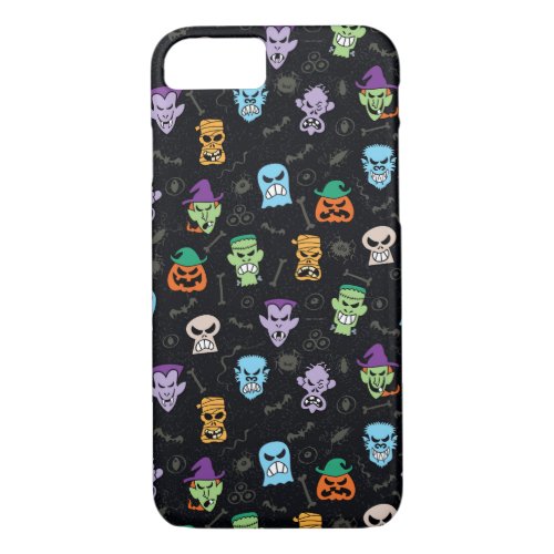 Halloween monsters making scary funny faces iPhone 87 case