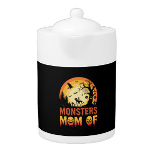 Halloween Monsters Mom of Skeleton Family Teapot