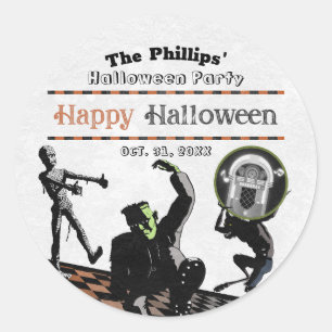 Halloween Monsters Monster Bash Costume Party Classic Round Sticker