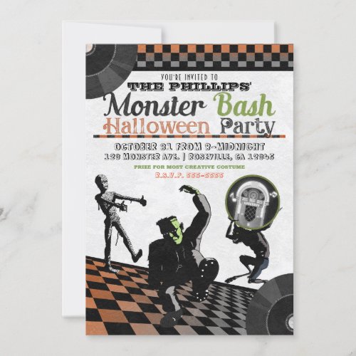 Halloween Monsters Monster Bash Costume Party Invitation