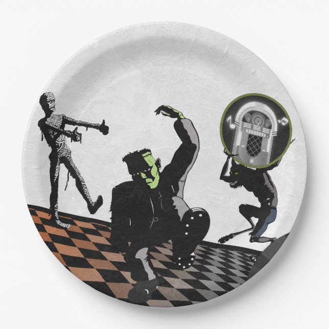 Halloween Monsters Monster Bash Costume Party Paper Plates (Front)