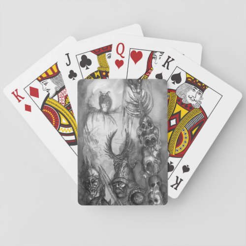 HALLOWEEN MONSTERS  ORK WAR Black White Fantasy Playing Cards