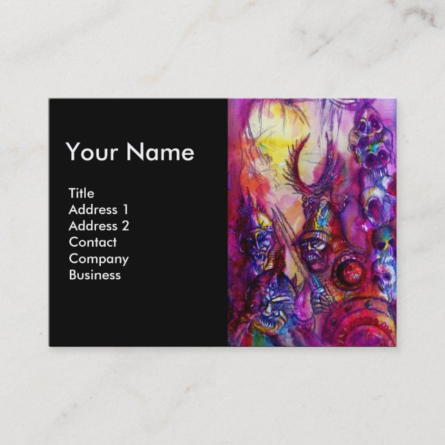 HALLOWEEN MONSTERS / ORK WAR Fantasy Business Card (Front)