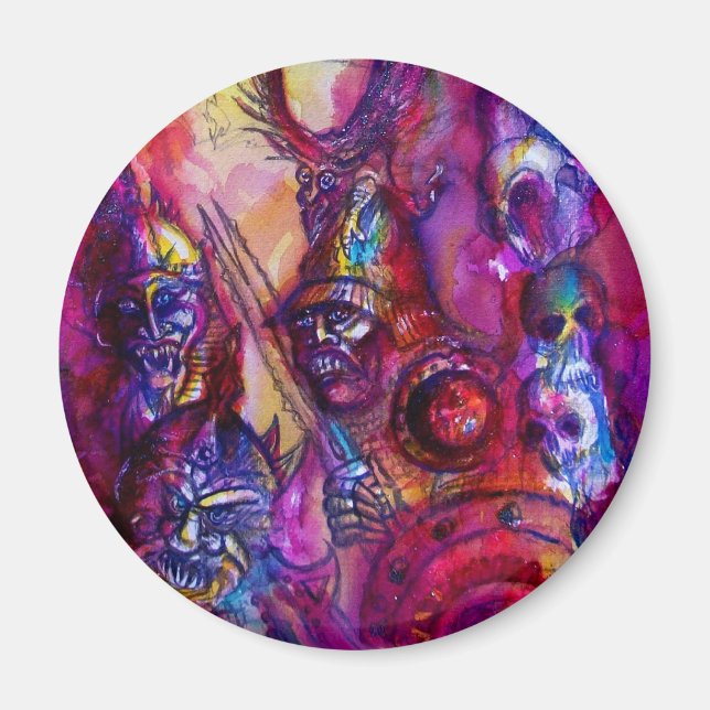 HALLOWEEN MONSTERS / ORK WAR Fantasy Magnet (Front)