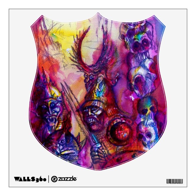 HALLOWEEN MONSTERS / ORK WAR Fantasy Shield Wall Decal (Front)