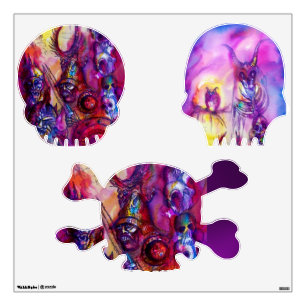 HALLOWEEN MONSTERS / ORK WAR Fantasy Skull Wall Sticker