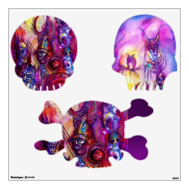 HALLOWEEN MONSTERS / ORK WAR Fantasy Skull  Wall Sticker (Front)