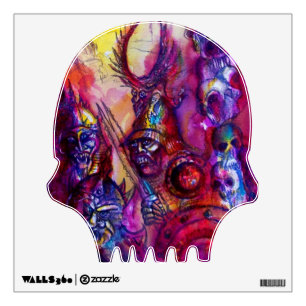 HALLOWEEN MONSTERS / ORK WAR Fantasy Skull Wall Sticker