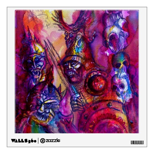 HALLOWEEN MONSTERS / ORK WAR Fantasy Wall Sticker (Front)