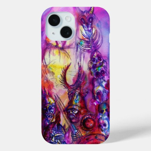 HALLOWEEN MONSTERS  ORK WAR Red Purple Fantasy iPhone 15 Case