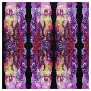 HALLOWEEN MONSTERS / ORK WAR Red Purple Fantasy Fabric