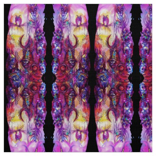 HALLOWEEN MONSTERS / ORK WAR Red Purple Fantasy Fabric