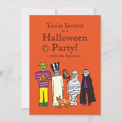 Halloween Monsters Party Invitation