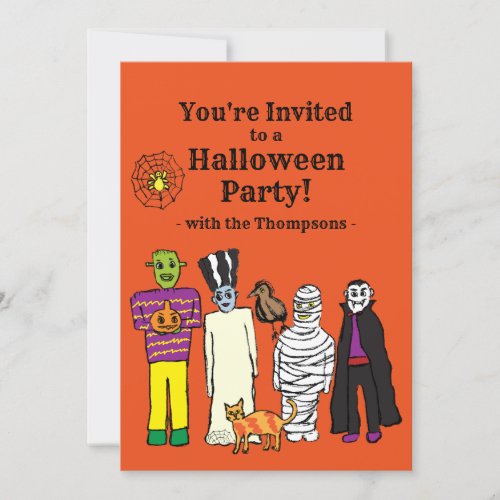 Halloween Monsters Party Invitation