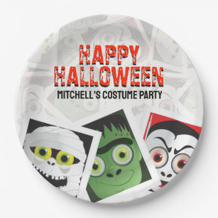 Halloween Monsters Party Paper Plates