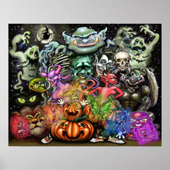 Halloween Monsters Poster (Front)