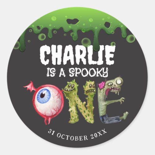 Halloween Monsters Spooktacular 1st Birthday Classic Round Sticker