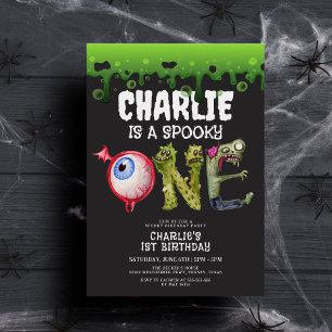 Halloween Monsters Spooktacular 1st Birthday Invitation