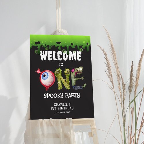 Halloween Monsters Spooktacular 1st Birthday Sign