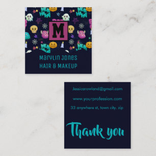 HALLOWEEN MONSTERS SQUARE BUSINESS CARD