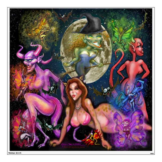 Halloween Monsters Wall Decal (Front)