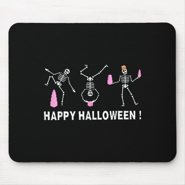 Halloween Montessori Teacher Skeleton Dancing Educ Mouse Pad (Front)