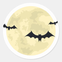 Halloween moon and bats