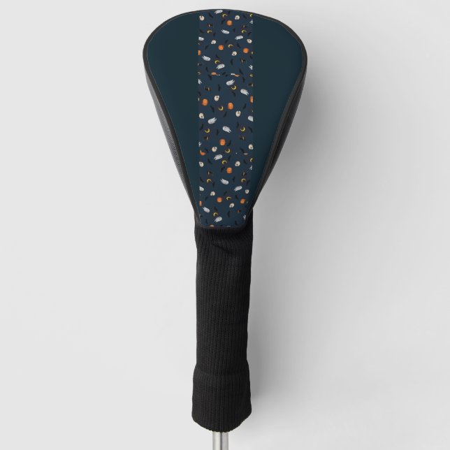 Halloween Moon Bats Pumpkins Pattern Golf Head  Cover (Front)