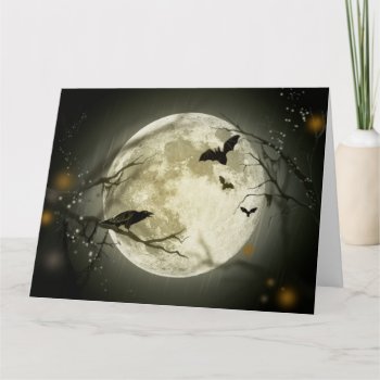 Halloween Moon Card by greetingcardsonline at Zazzle