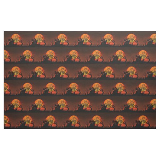 Halloween Moon Combed Cotton Fabric