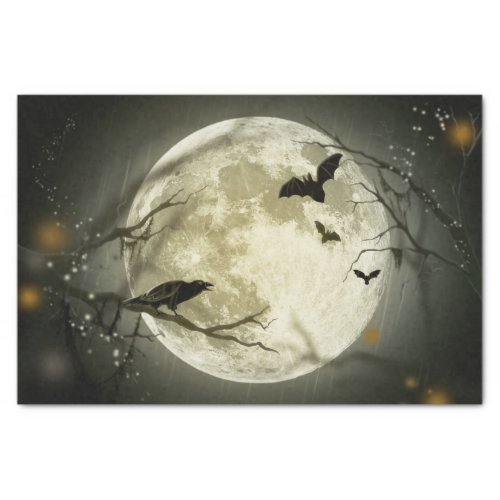 Halloween Moon Crows Night Decoupage Tissue Paper