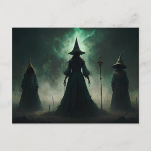Halloween Moon Gothic Witches Postcard