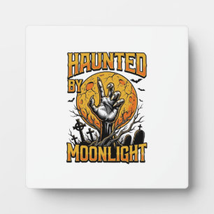 Halloween Moon Graveyard Vintage Engraving Shirt_1 Plaque