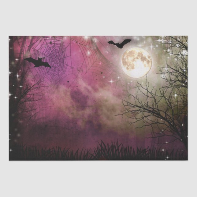 Halloween Moon Haunted Forest Tissue Paper (Front)