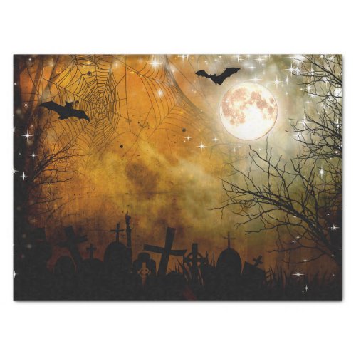 Halloween Moon Haunted Graveyard Tissue Paper