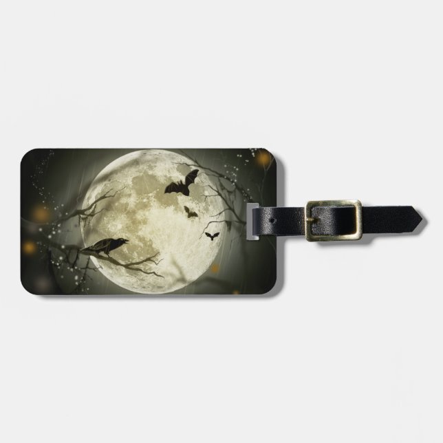 Halloween Moon Luggage Tag (Front Horizontal)