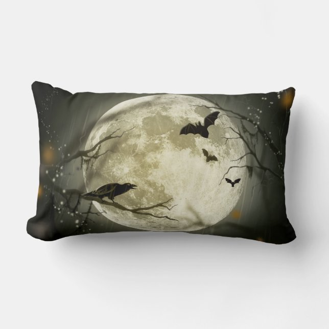 Halloween Moon Lumbar Pillow (Front)