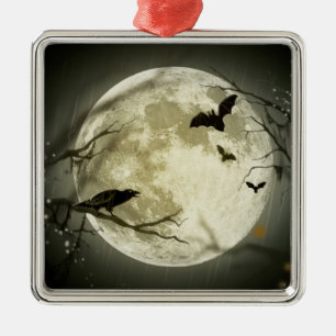 Halloween Moon Metal Ornament