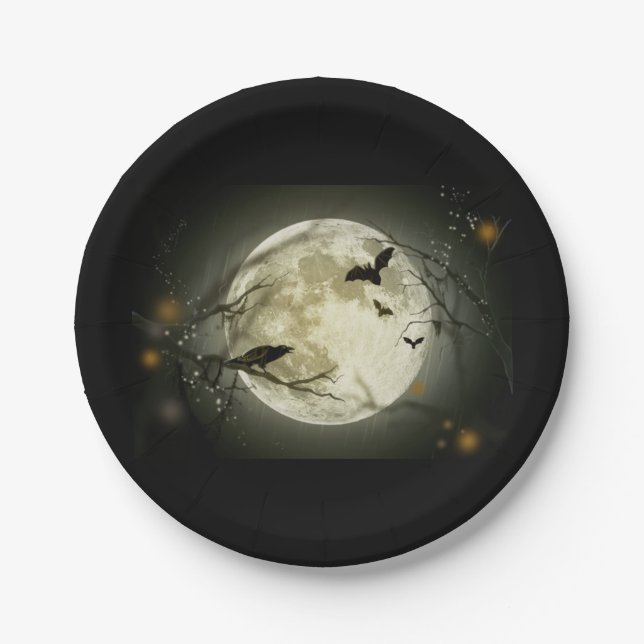 Halloween moon paper plates (Front)