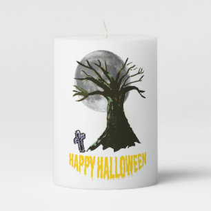Halloween Moon Pillar Candle