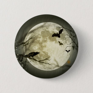 Halloween Moon Pinback Button
